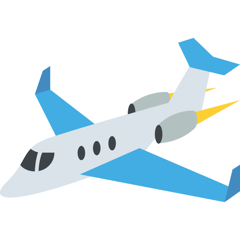 Sleek Blue Airplane in Flight PNG