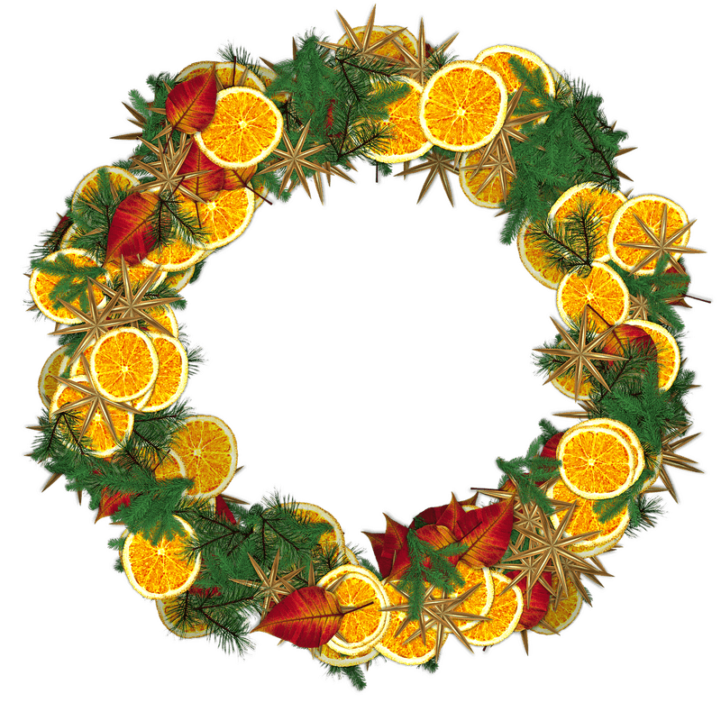 Festive Orange Peel Wreath of Nature PNG