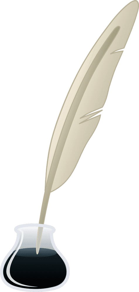 Classic Ink Bottle and Quill Combination PNG