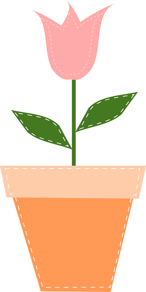 Charming Clay Pot with Delicate Bloom PNG