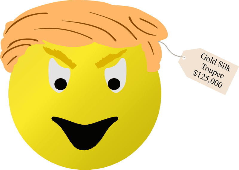 Smiley with a Golden Silk Toupee PNG