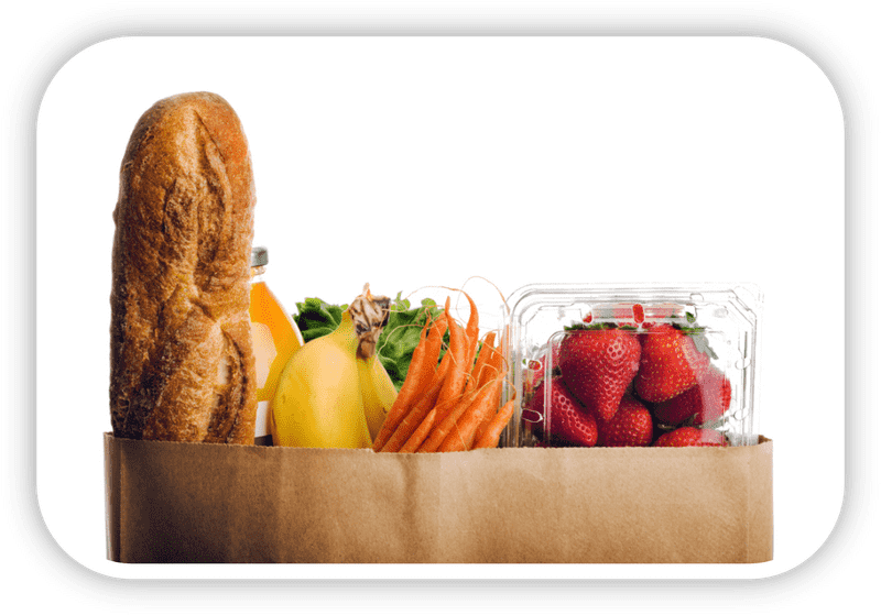 Colorful Grocery Bag of Fresh Produce PNG