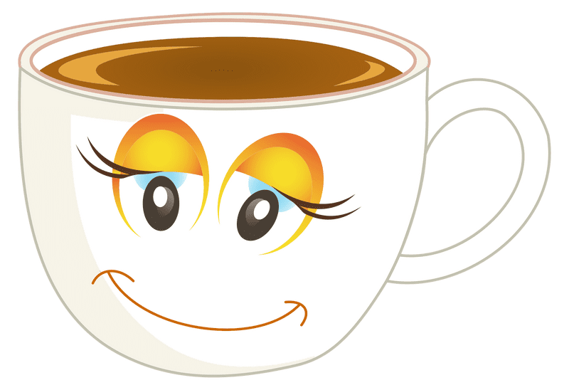 Happy Coffee Cup Delight PNG