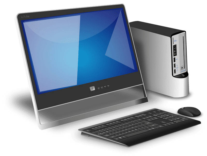 Sleek Modern Desktop Computer Setup with Accessories PNG