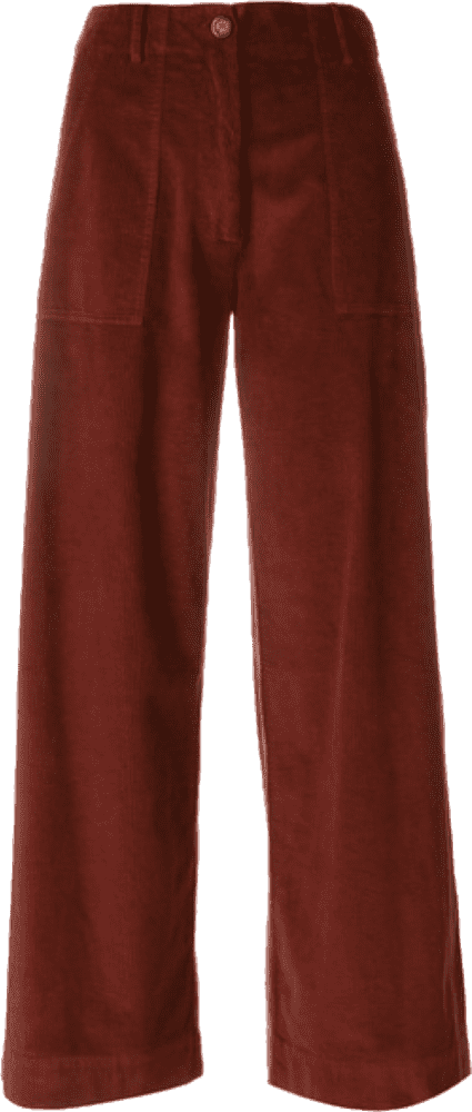 Chic Wide-Leg Corduroy Cloth Trousers PNG