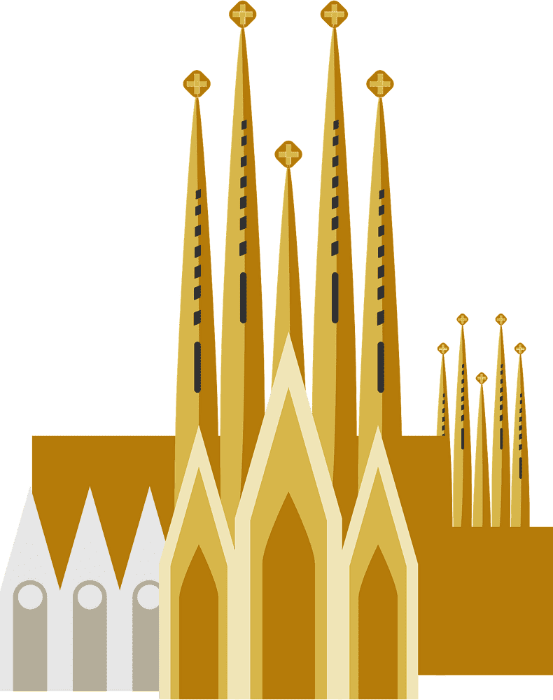 Golden Cathedral Spires Rising to the Sky PNG