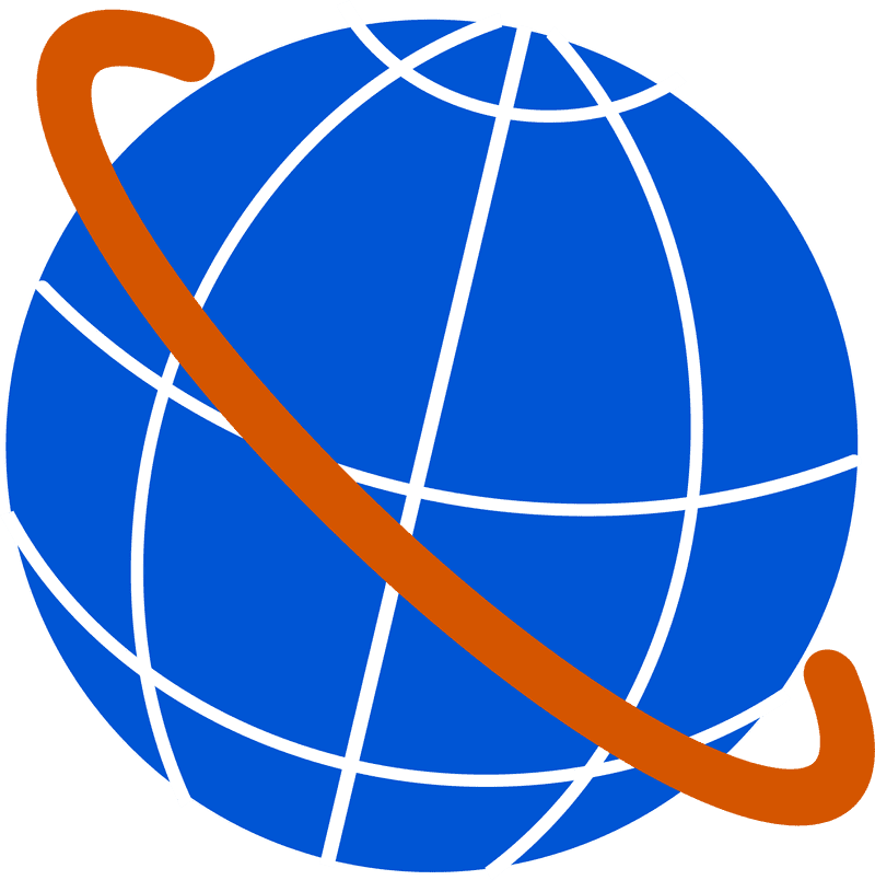 Blue Globe with Dynamic Orbiting Path PNG
