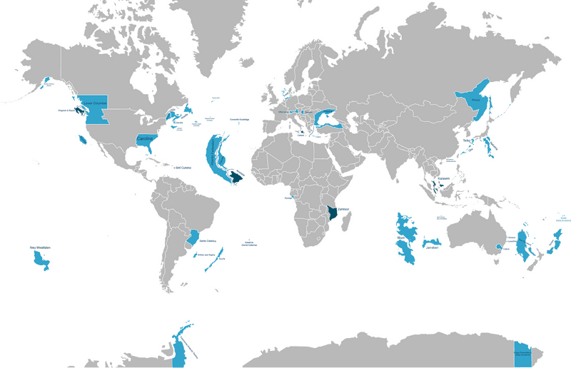 USA Map with Global Maritime Boundaries Highlighted PNG