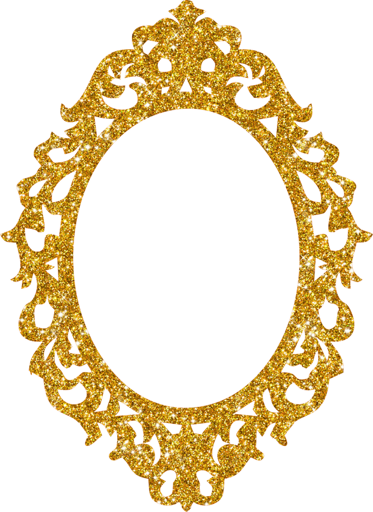 Elegant Gold Glitter Rubber Stamp Design PNG