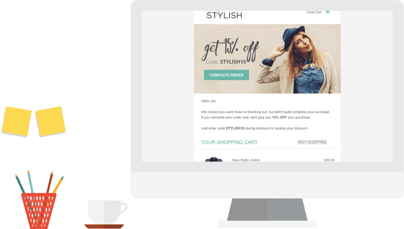 Email Reminder for Incomplete Shopping Cart Discounts PNG