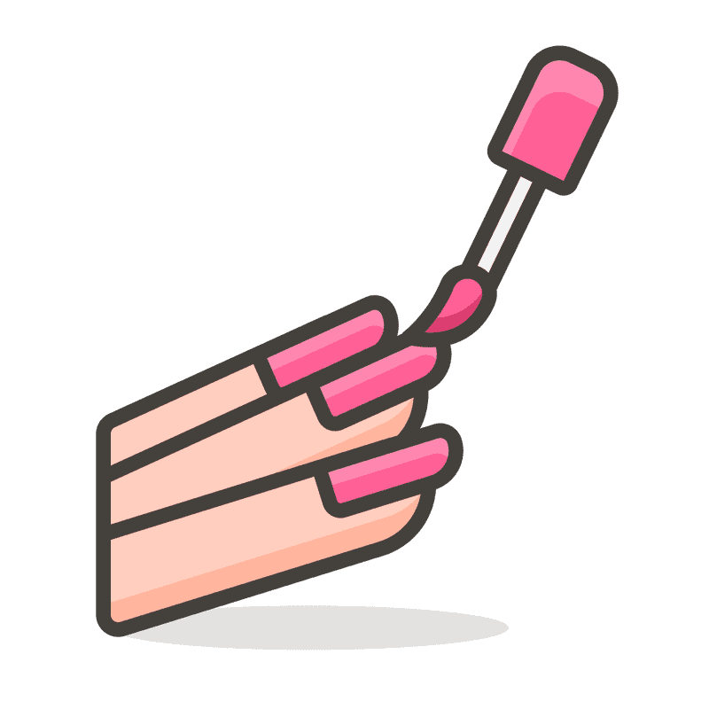 Chic Pink Nail Polish Application PNG