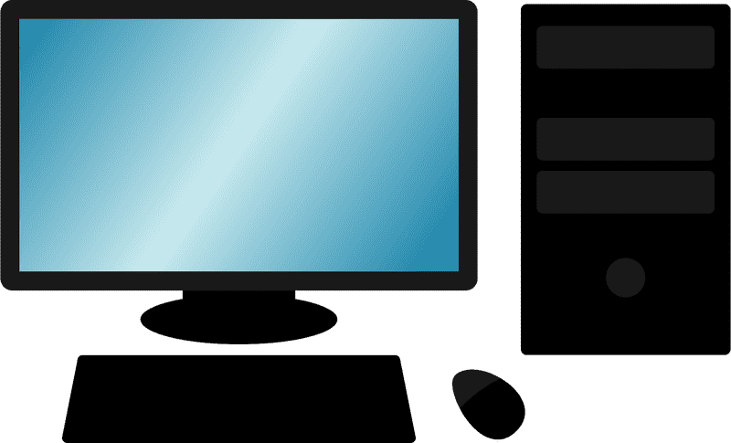 Modern Desktop Computer Setup with Monitor and Tower PNG