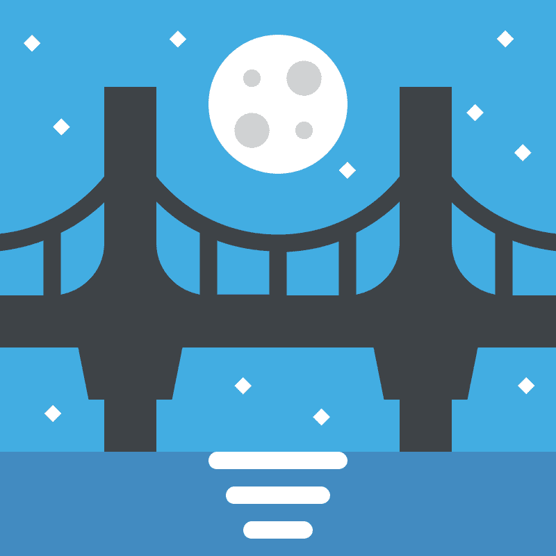 Moonlit Serenity Bridge PNG