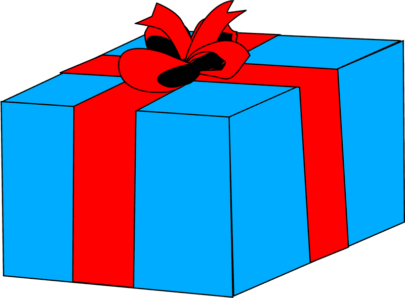 Colorful Gift Box with Red Ribbon PNG