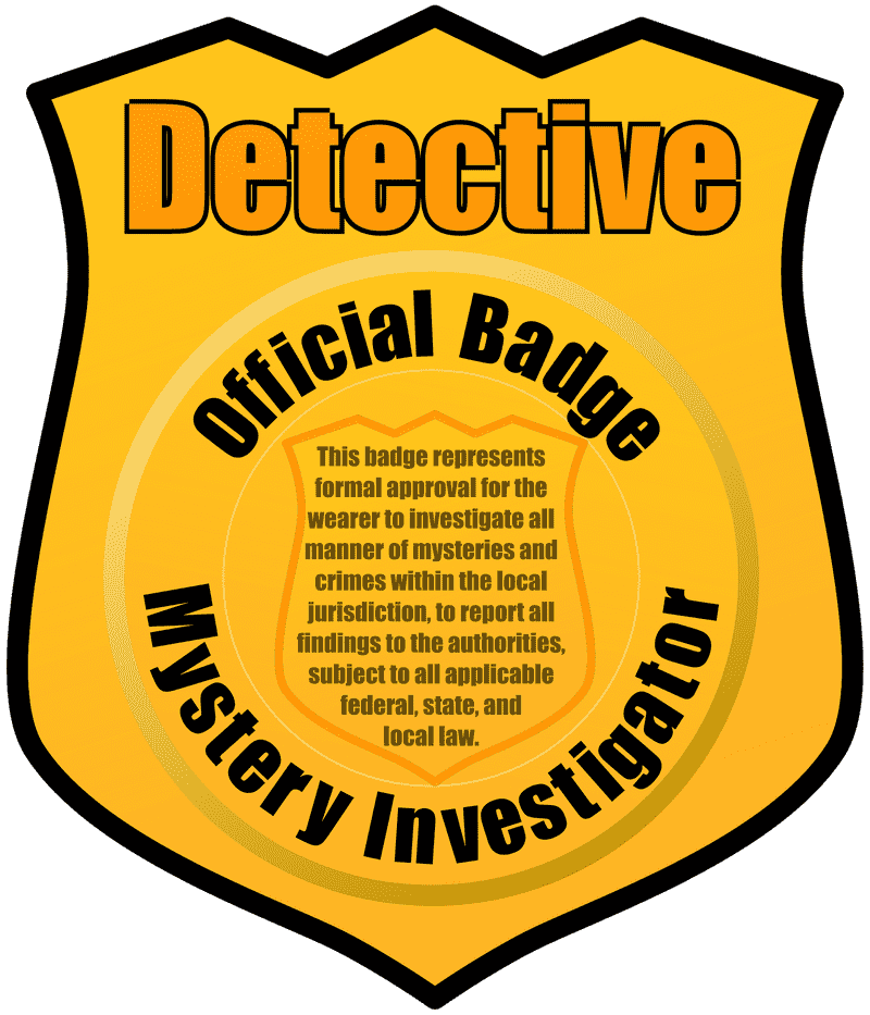 Official Detective Name Badge for Mystery Investigators PNG