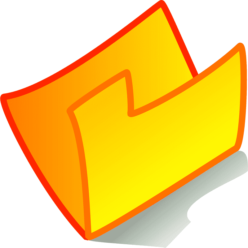 Bright Yellow Folder with Red Outline PNG