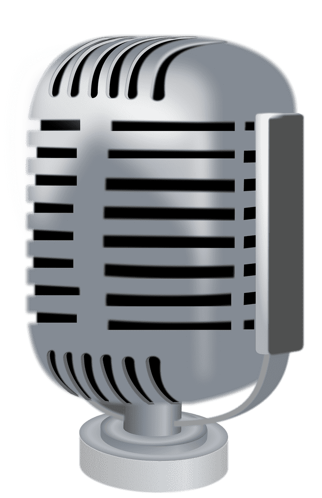 Classic Silver Microphone Design for Performers PNG