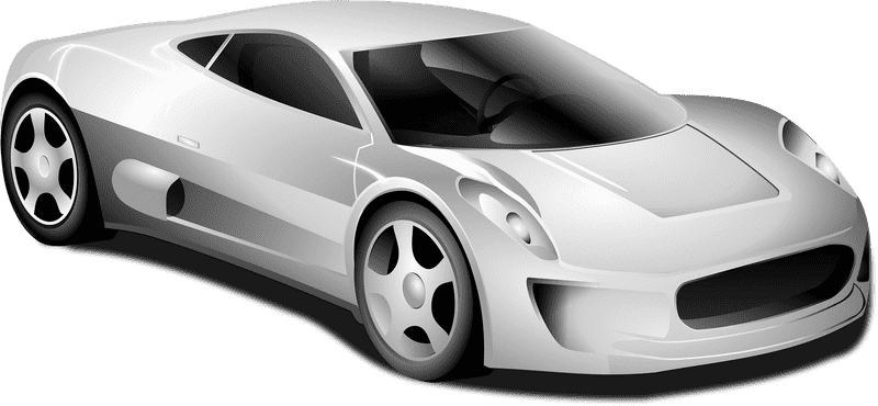 Sleek Silver Car of the Future PNG