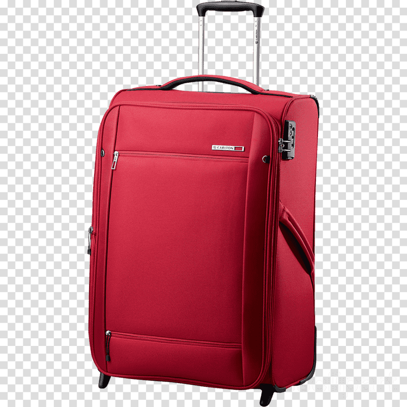 Stylish Red Luggage Suitcase for Travel Adventures PNG