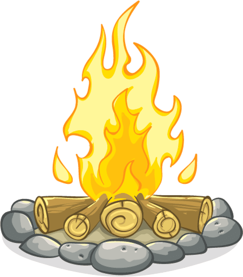 Cozy Campfire Under the Stars PNG