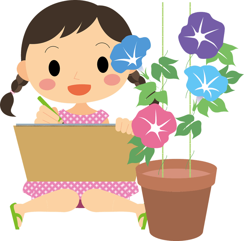 Creative Girl with a Colorful Clay Pot PNG