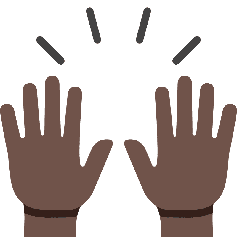 Hands Raised in Joyful Celebration PNG