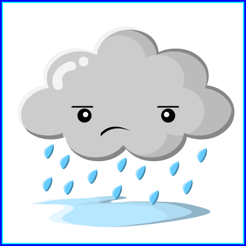 Melancholy Storm Cloud Drops of Rain PNG