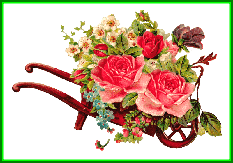 Charming Flower Cart Arrangement PNG