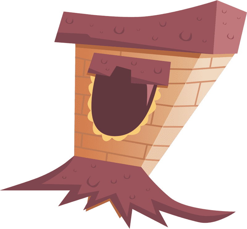 Whimsical House of the Quirky Chimney PNG