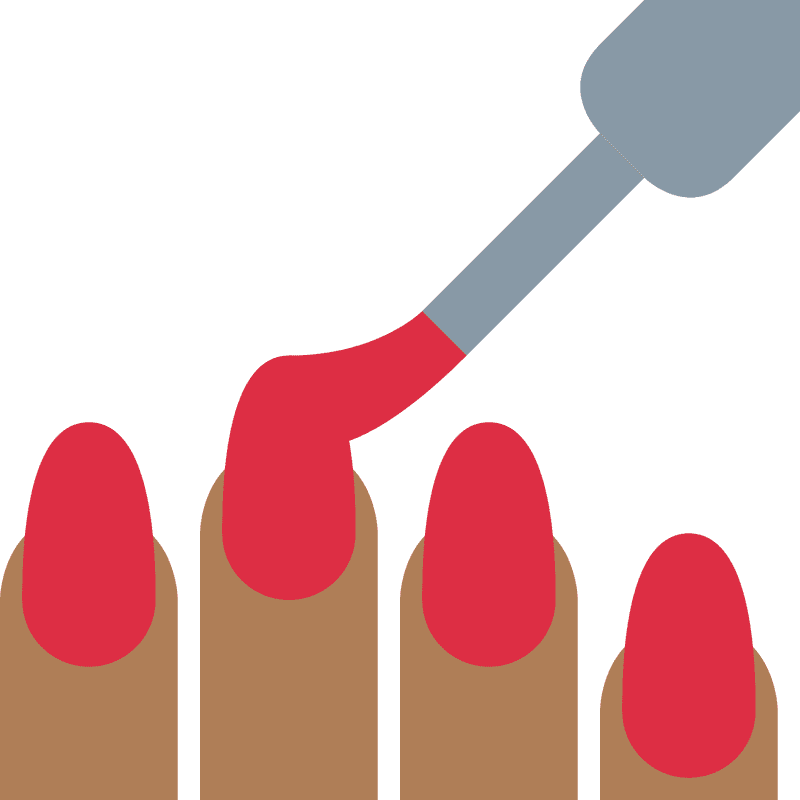 Vibrant Red Nail Polish Application Process PNG