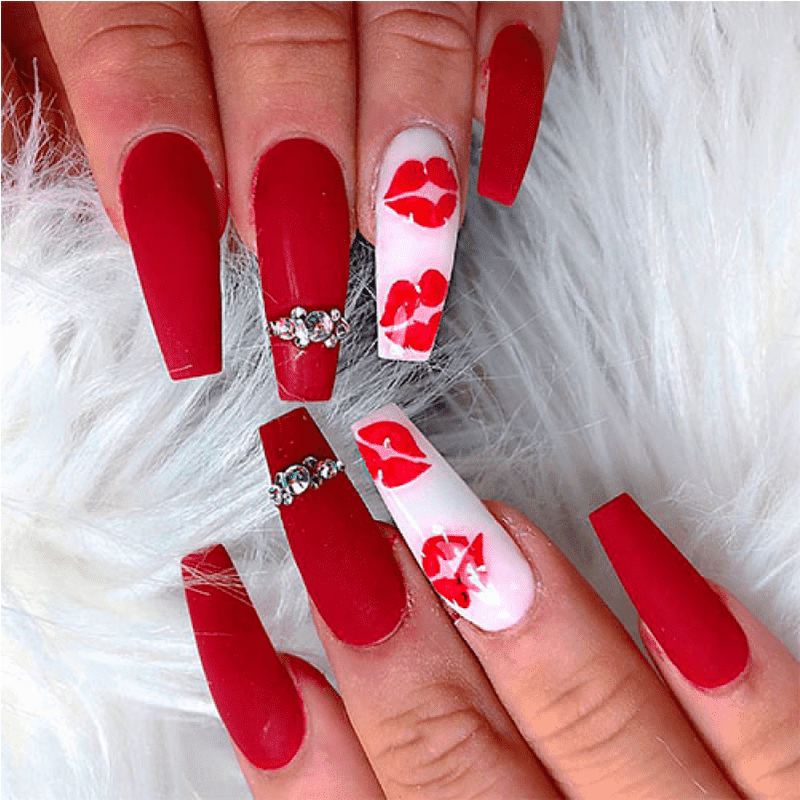 Luxury Red Kiss Manicure Kit PNG
