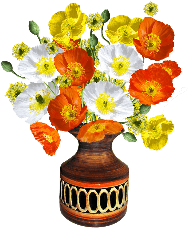 Vibrant Floral Symphony A Flower Arrangement Delight PNG