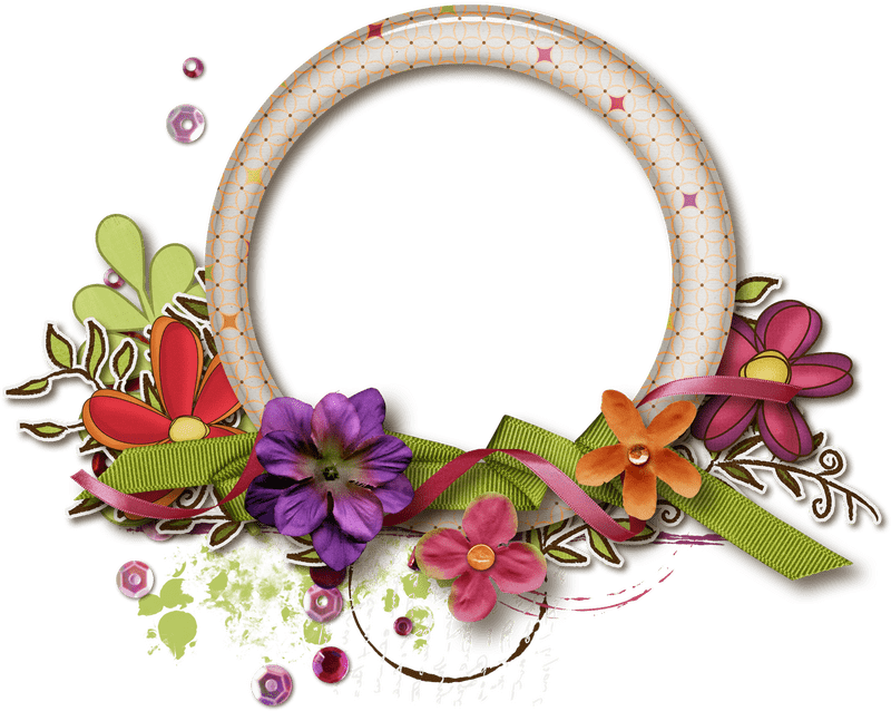 Whimsical Floral Frame Blossom PNG