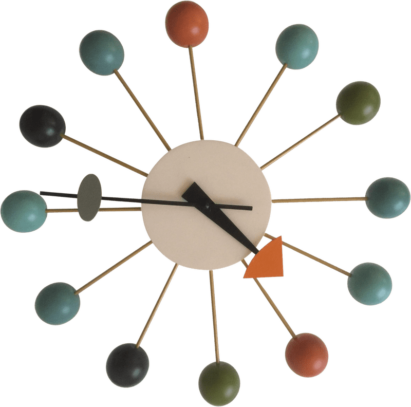 Modern Artistic Clock with Colorful Dots PNG