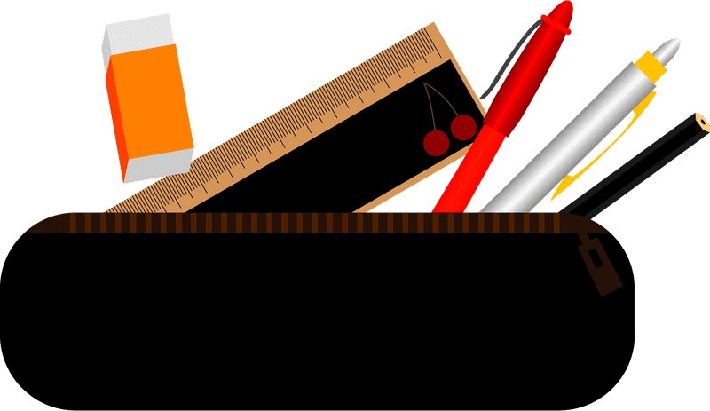 Essential School Supplies Pencil Case for Students PNG