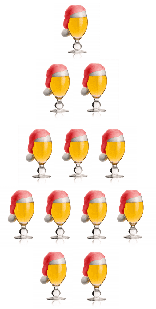 Festive Beer Glass Christmas Cheer PNG