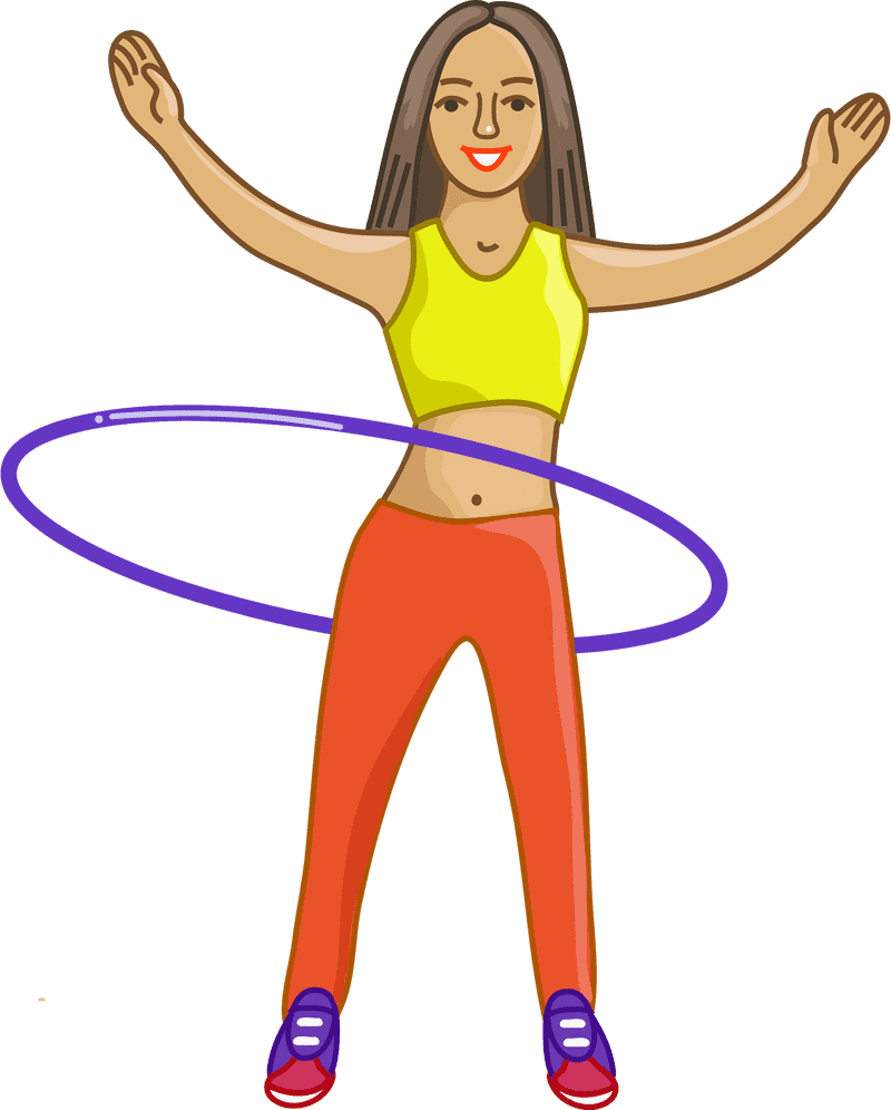 Hula Hooping Fun Near the Basketball Hoop PNG