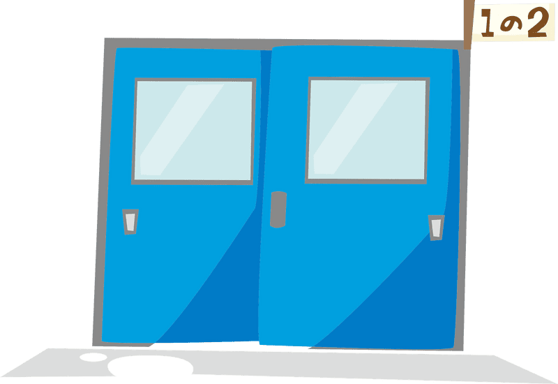 Bright Blue Double Door Entrance PNG
