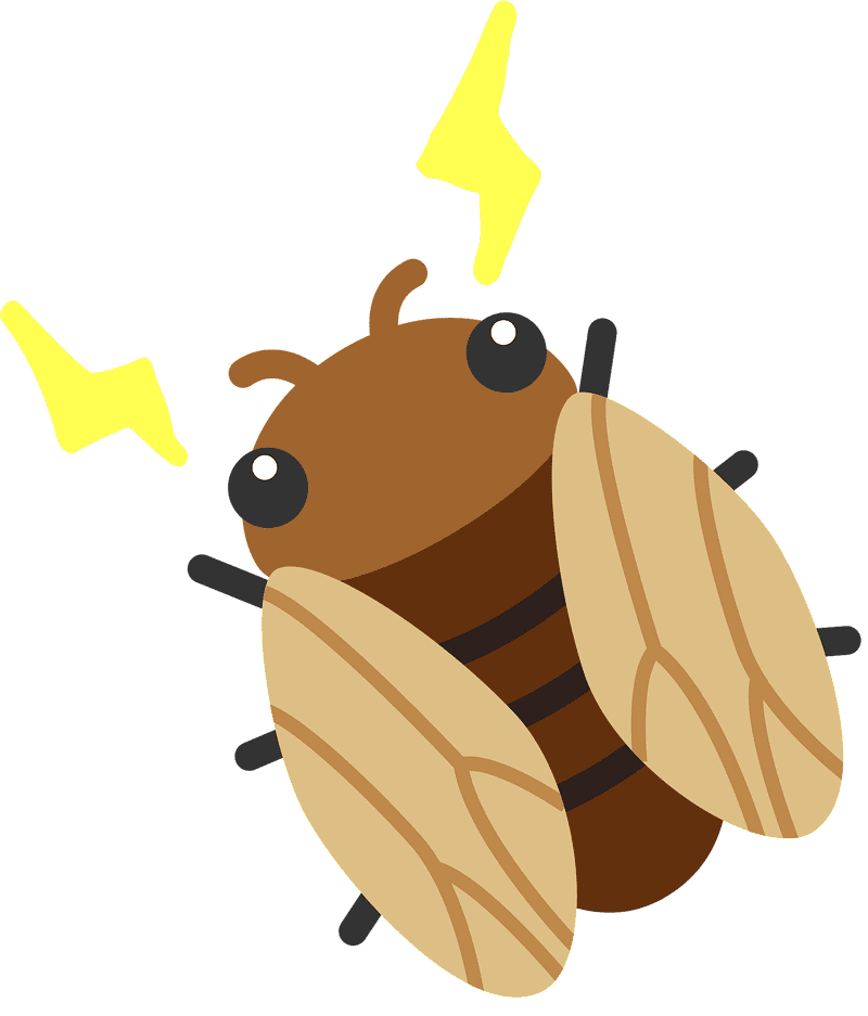 Buzzing Insect with Lightning Energy PNG