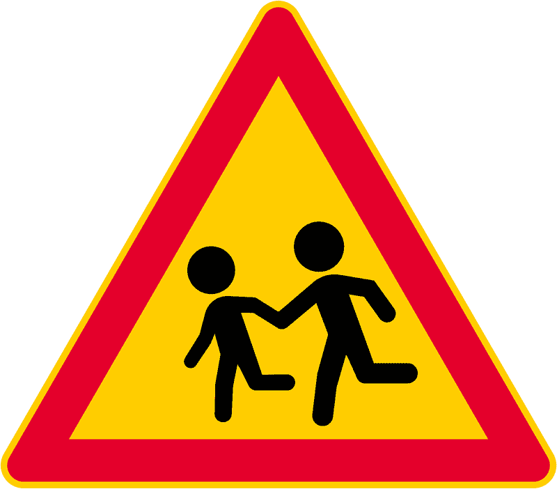 Caution Child Safety Zone Ahead PNG