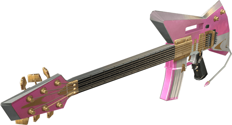 Futuristic Electric Guitar with Bold Design PNG