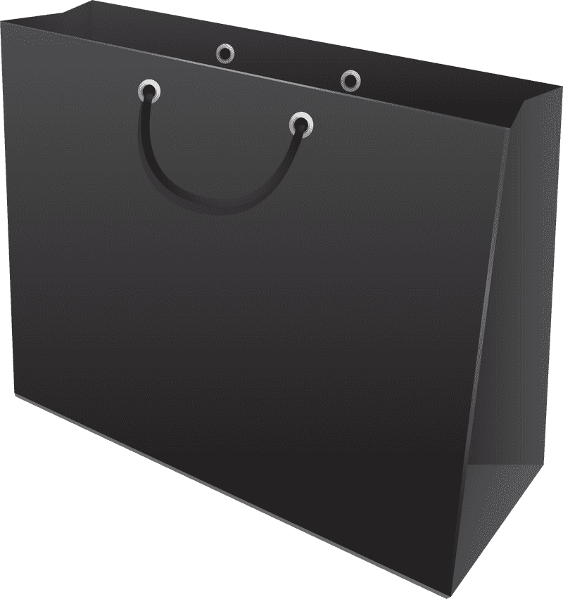 Sleek Black Eco Bag for Sustainable Living PNG