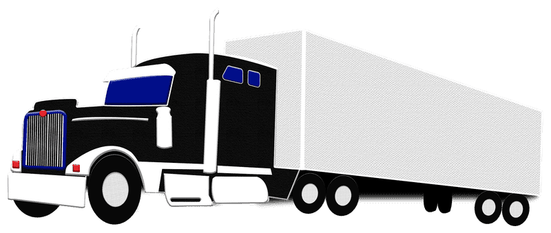 Sleek Black and White Delivery Truck Design PNG