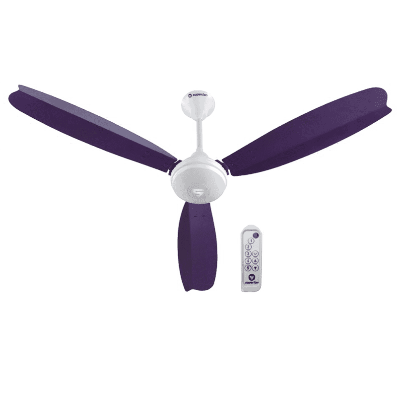 Modern Ceiling Fan with Remote Control in Purple PNG