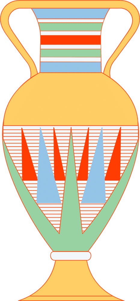 Colorful Geometric Vase of Vibrant Patterns PNG