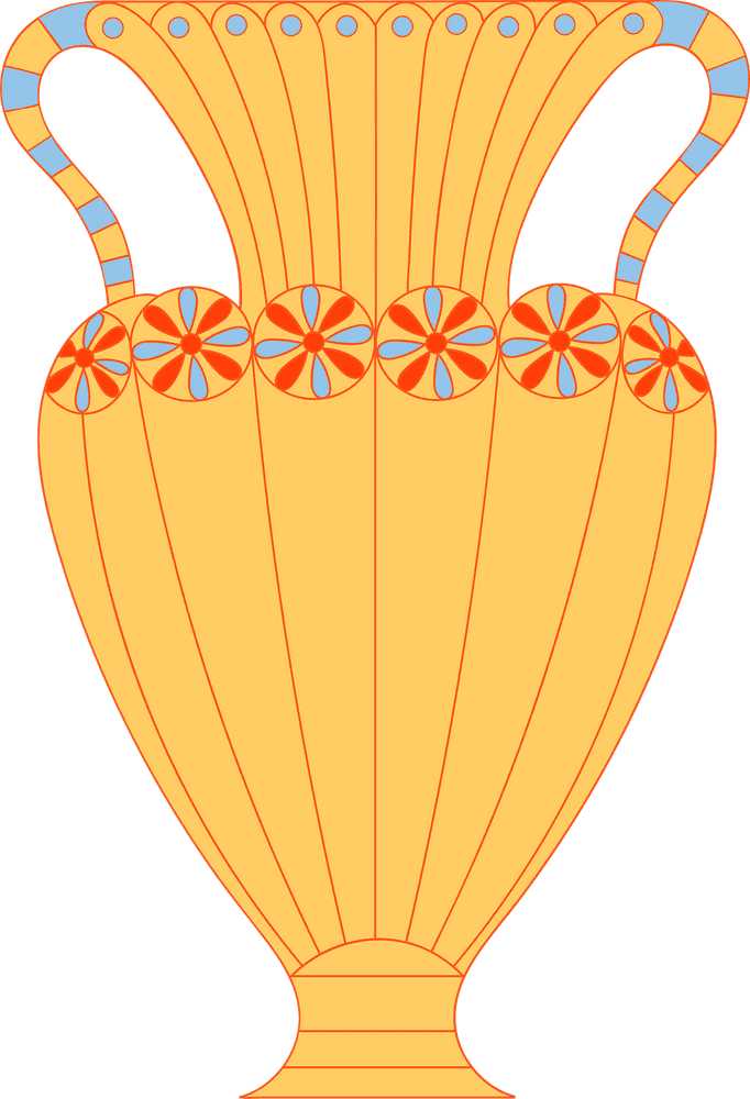 Elegant Floral Patterned Decorative Vase PNG