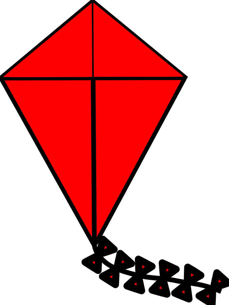 Vibrant Red Kite Dancing in the Sky PNG