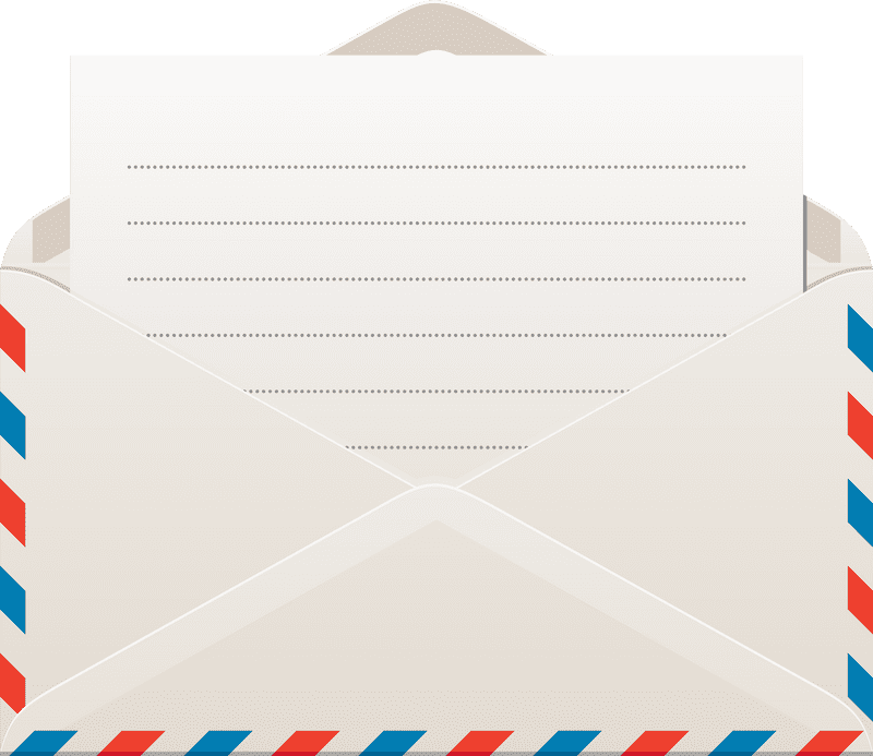 Classic Envelope Mail with Lined Letter Inside PNG