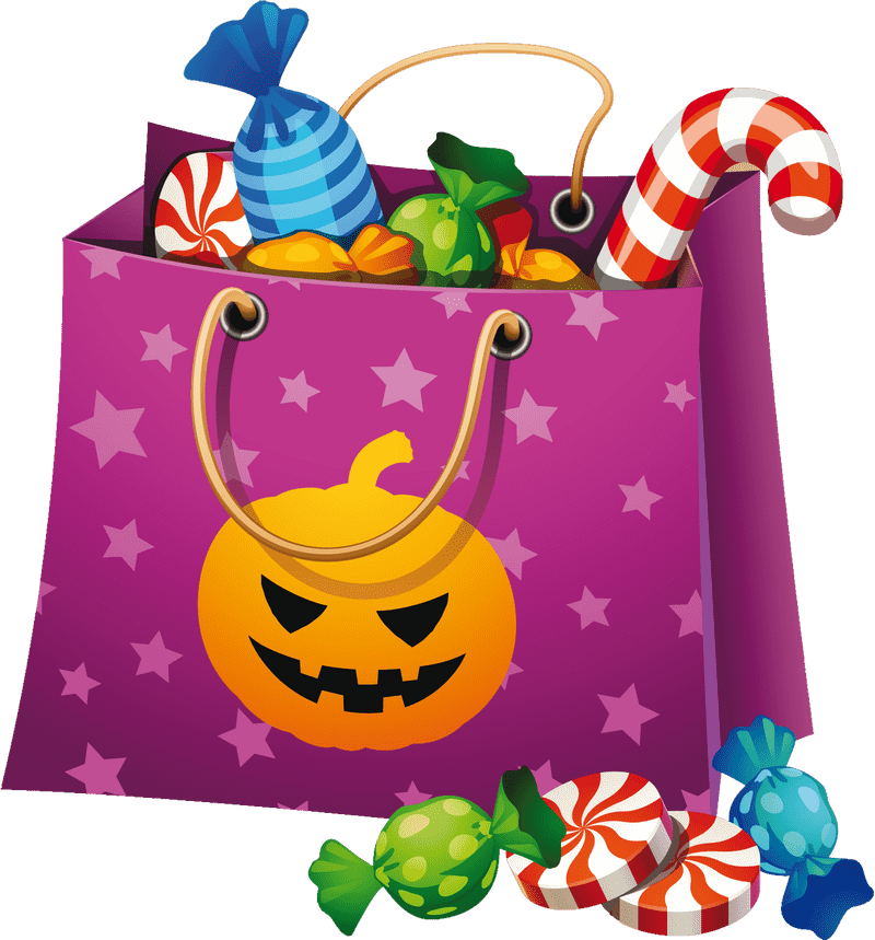 Spooky Cotton Candy Treat Bag PNG