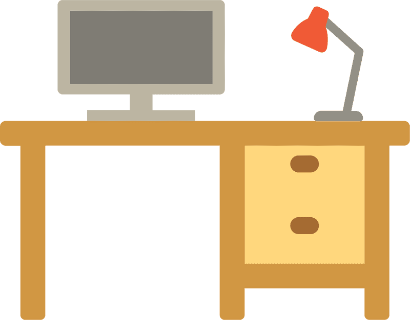 Modern Office Desk Setup for Productivity PNG